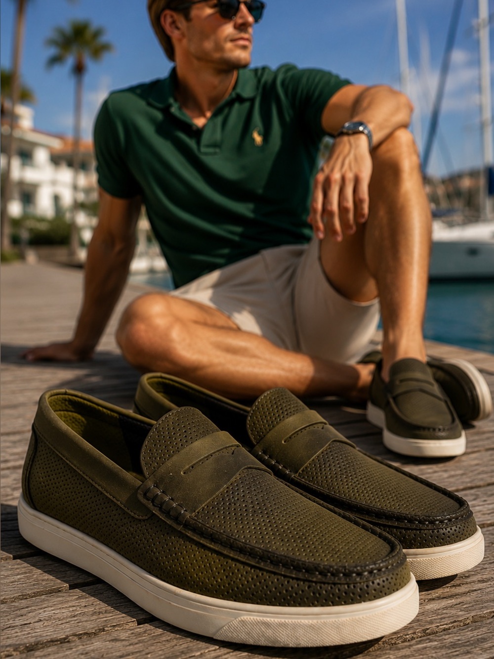 Driver club USA BRAND new luxury slip-on shoe green size 7 men